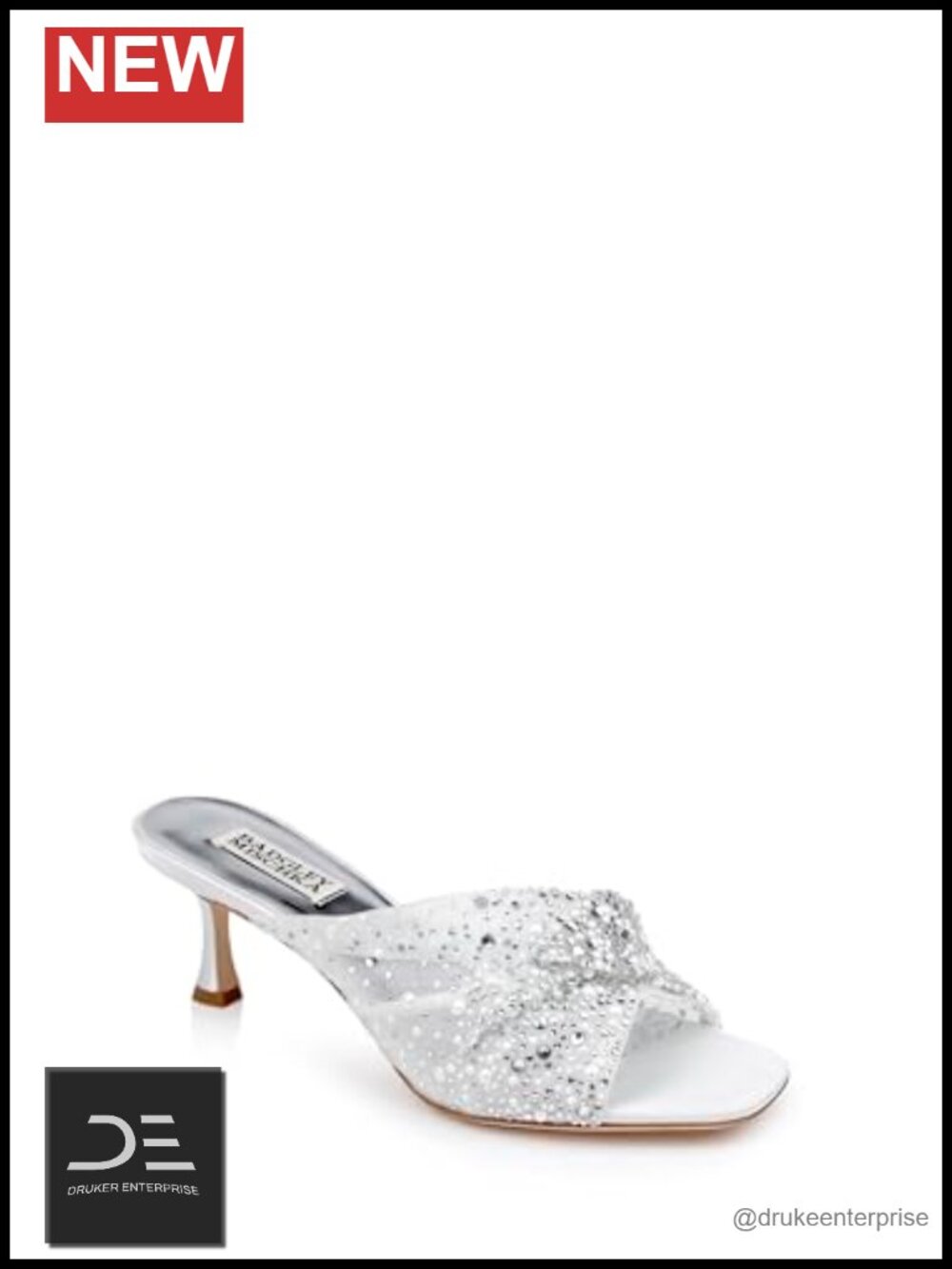 Rhinestone Stiletto Heel Mules, Satin Evening Shoes with Ankle Strap